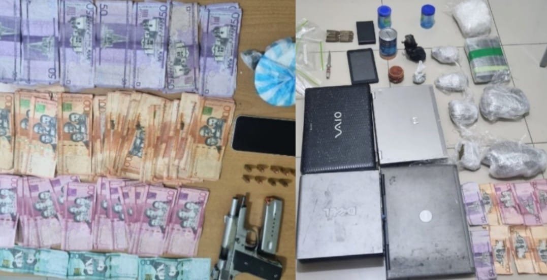 Policía Nacional arresta a dos hombres por posesión ilegal de arma de fuego y sustancias narcóticas en la provincia Bahoruco