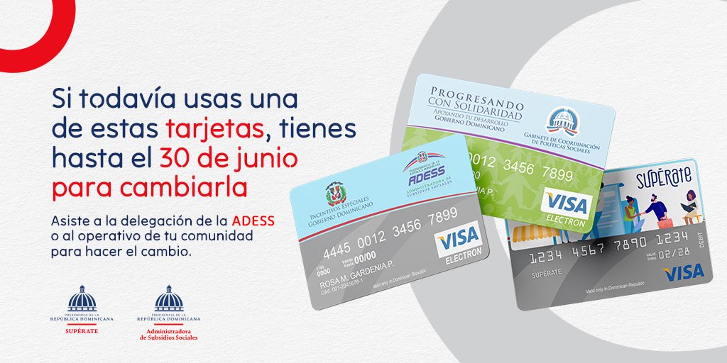 Supérate y ADESS convocan a más de 200 mil beneficiarios a cambiar tarjeta de banda a chip