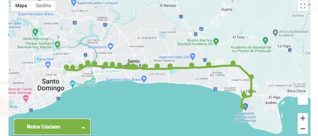 Estas serán las paradas del tren que conectará la 27 con el Aeropuerto de Las Américas