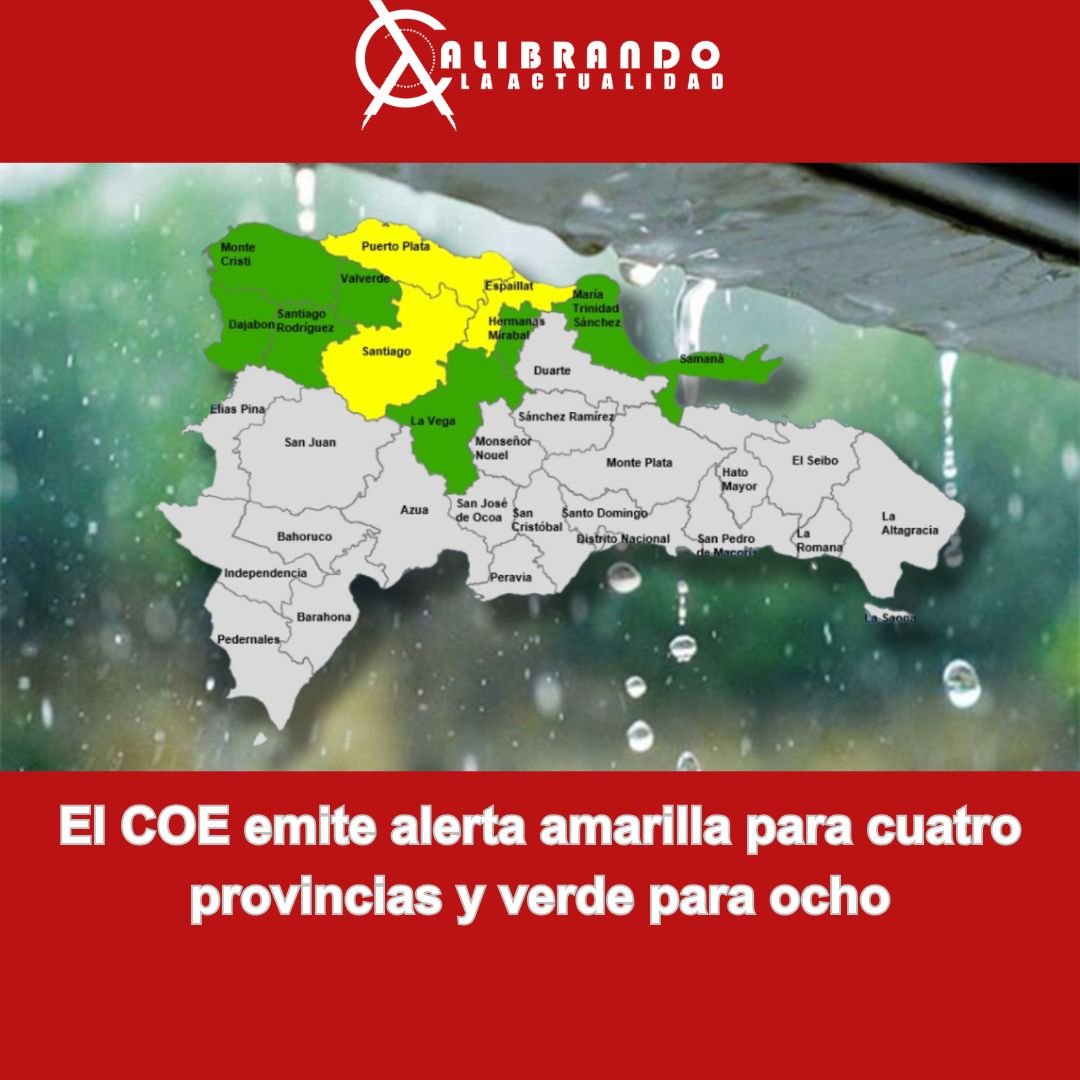 El COE emite alerta amarilla para cuatro provincias y verde para ocho
