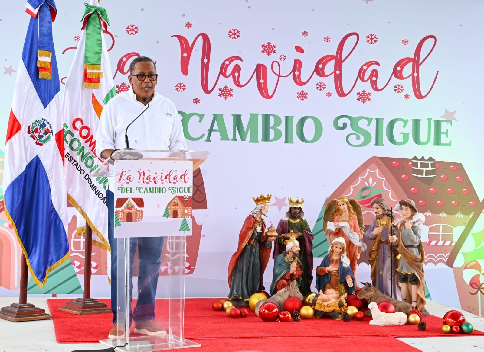 Presidente Luis Abinader Corona y director de Comedores Económicos Edgar Augusto Féliz Méndez dejan iniciado programa “La Navidad del Cambio 2024”    