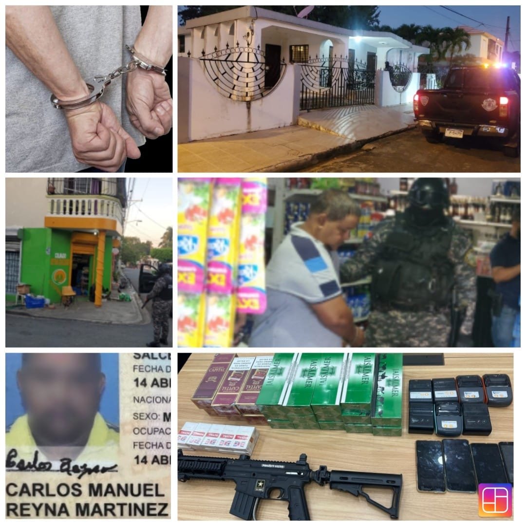 PN y MP realizan allanamientos en Hermanas Mirabal; un detenido, arma larga y cigarrillos ilegales ocupados 