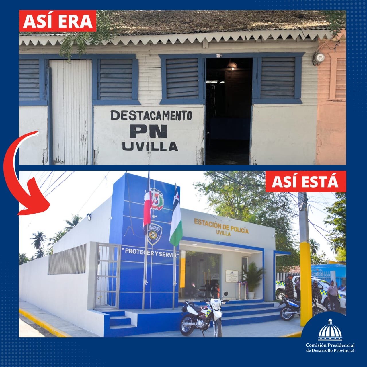 Gobierno fortalece la seguridad en Bahoruco con nueva estación policial en Uvilla, provincia Bahoruco