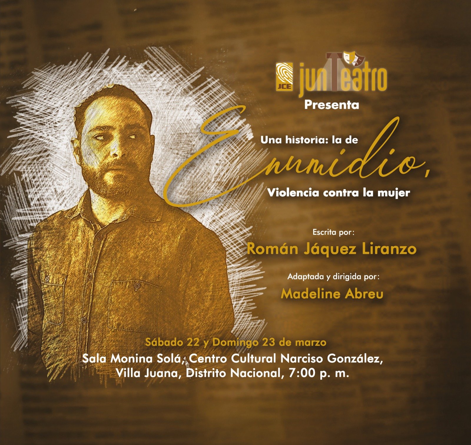 Grupo de teatro de la JCE debuta este sábado con la obra “Una historia: la de Enumidio, Violencia contra la Mujer” 