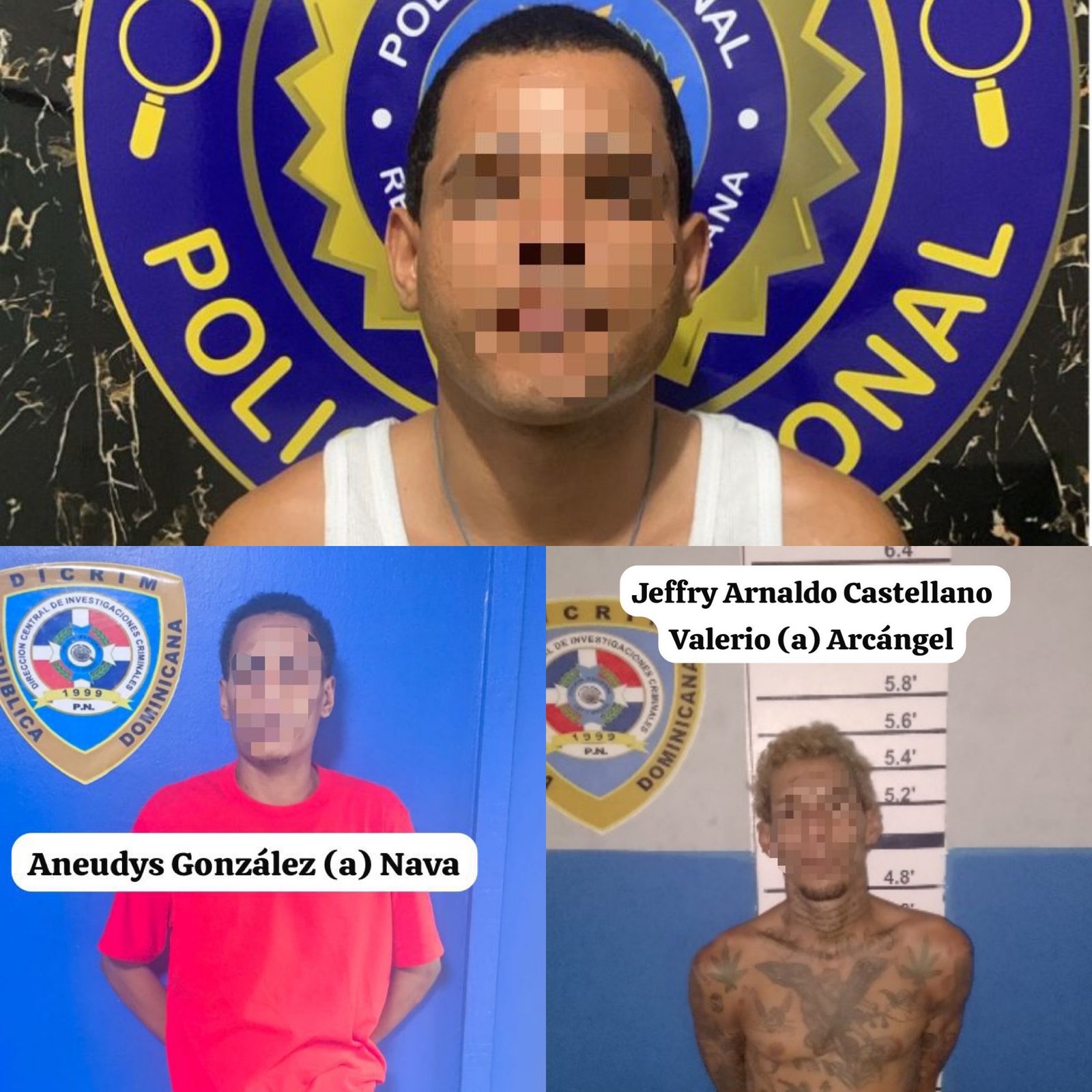 Policía Nacional arresta a “El Gallo”, “Miguel”, “Nava” y “Arcángel” por distintos robos cometidos en Santiago