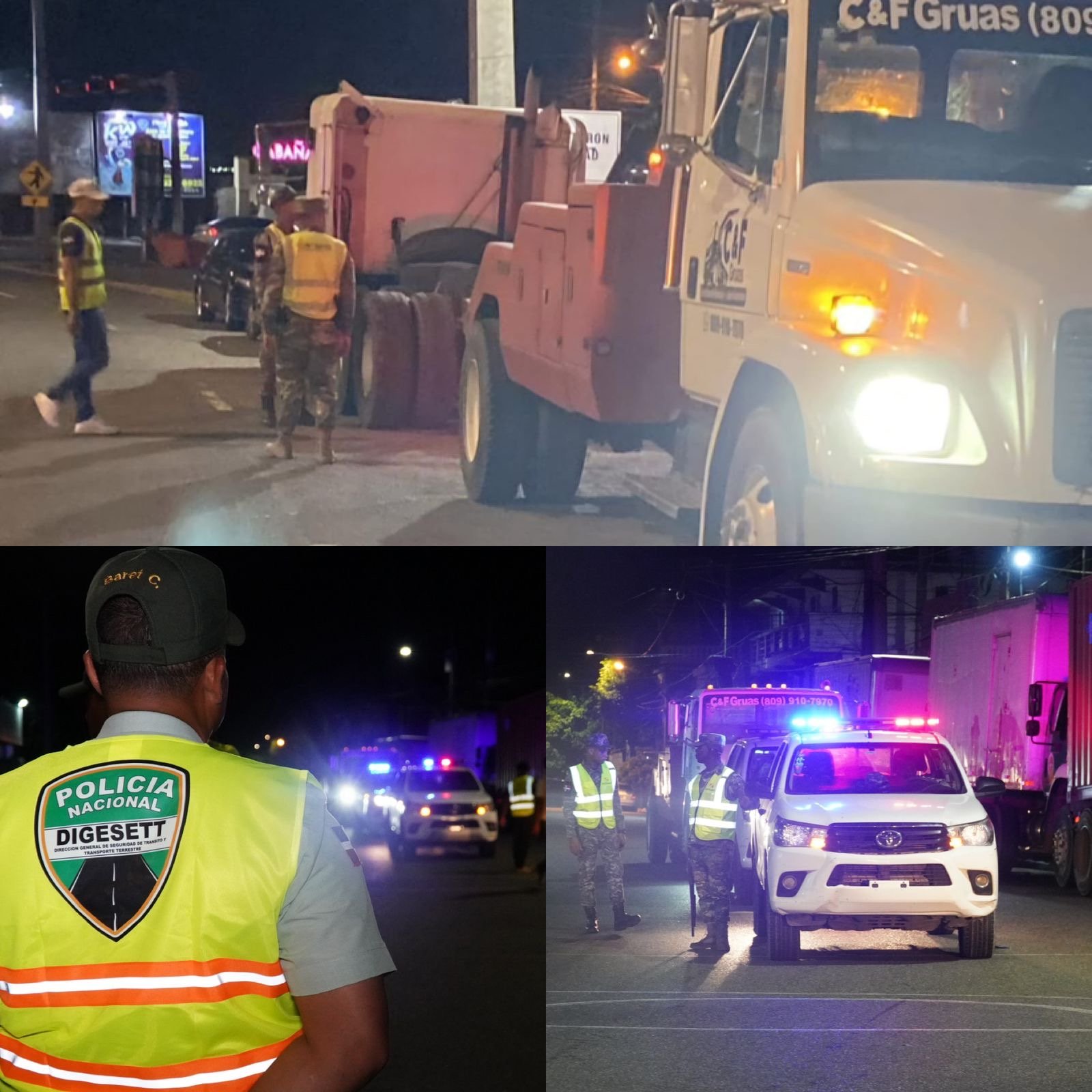 DIGESETT e INTRANT realizan amplio operativo de retiro de cabezotes, furgones y colas de patanas en avenidas y autopistas del Gran Santo Domingo 