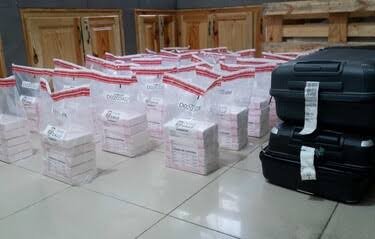 Decomisan 150 paquetes de cocaína en maletas procedentes de Colombia en aeropuerto de RD