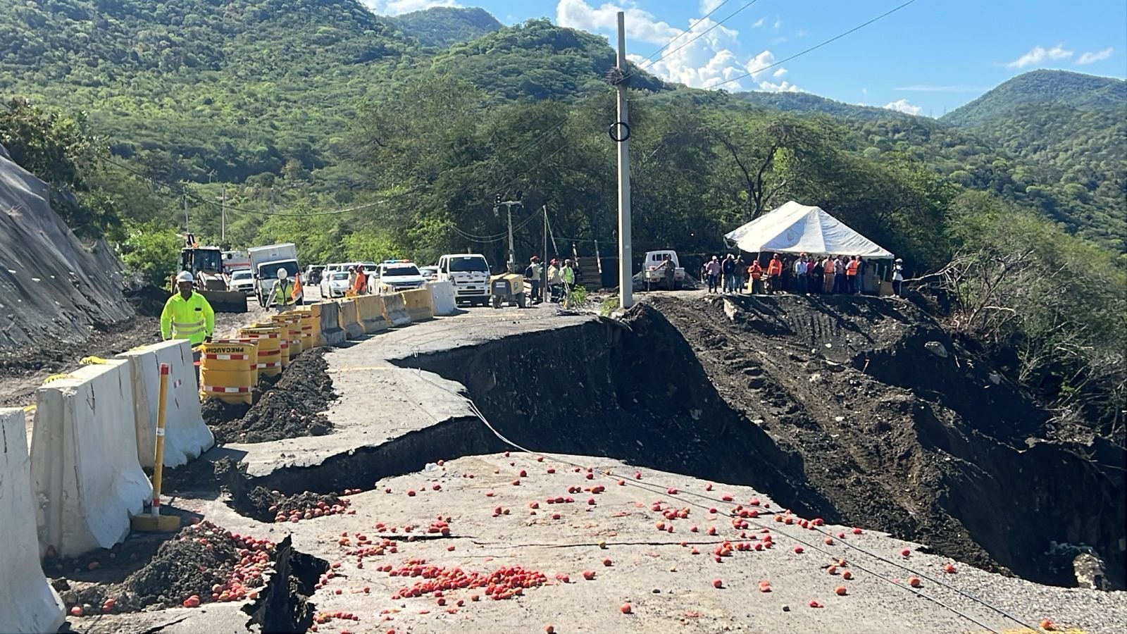 DIGESETT informa cierre parcial por derrumbe en vía hacia San José de Ocoa y establece rutas alternas