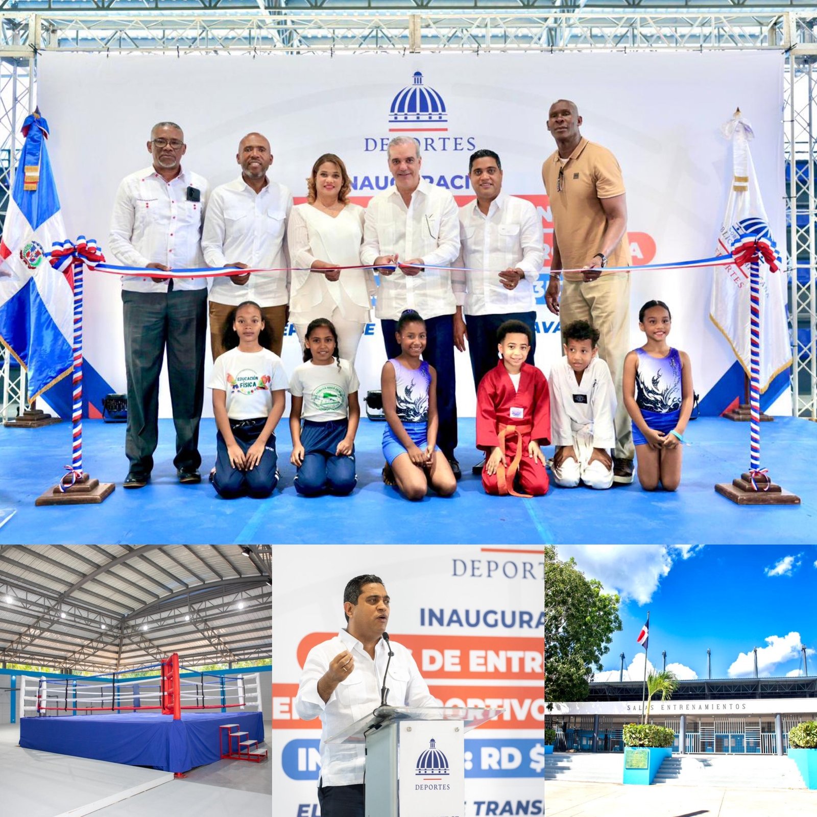 Presidente Luis Abinader y ministro Kelvin Cruz entregan pabellones deportivos en La Romana 