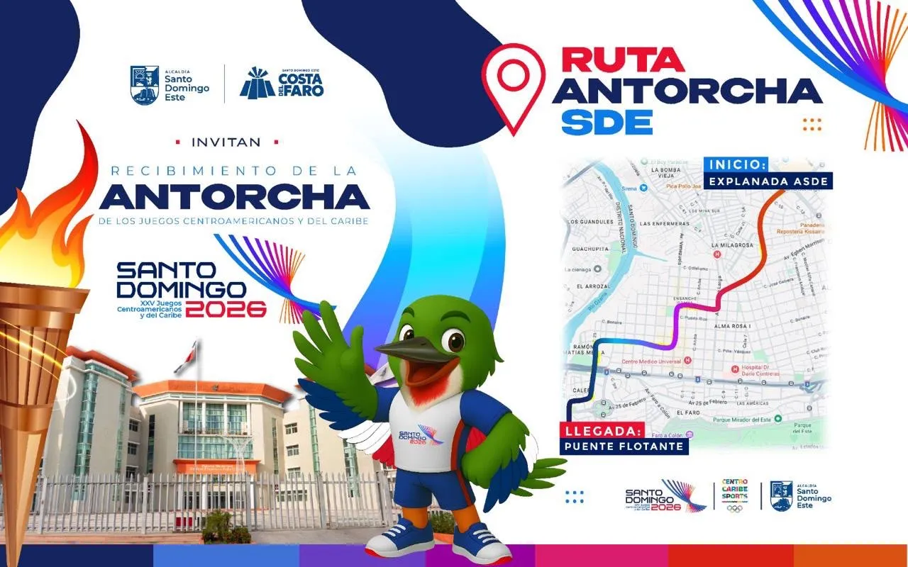 La antorcha de los Juegos Centroamericanos y del Caribe 2026 llega a Santo Domingo Este