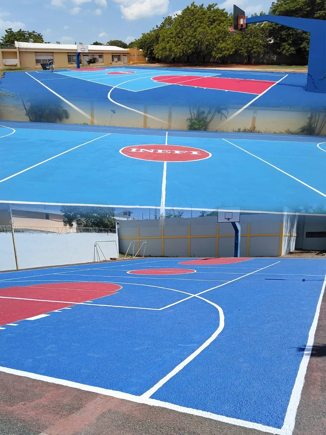 INEFI anuncia remozamiento de canchas en el municipio más grande del país: Santo Domingo Este; avanza construcción polideportivo en el CEAFAM