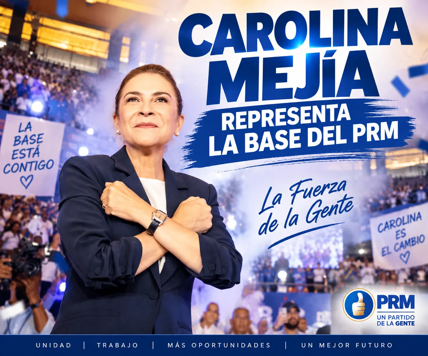 Carolina Mejía rumbo a candidatura presidencial 2028 en multitudinario evento del PRM