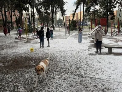 Una granizada viste de blanco la capital colombiana y retrasa vuelos por baja visibilidad