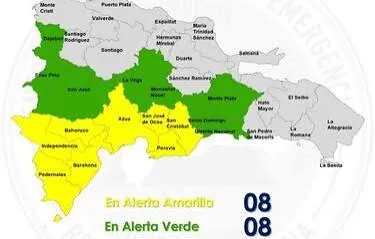 El COE coloca 16 provincias en alerta por lluvias asociadas a una vaguada