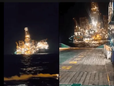 El momento en que una plataforma petrolera se hunde con 115 personas a bordo